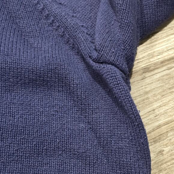 Lauren Ralph Lauren Navy Blue Quarter Zip Gold Embroidered Crest Logo Sweater - Picture 6 of 12